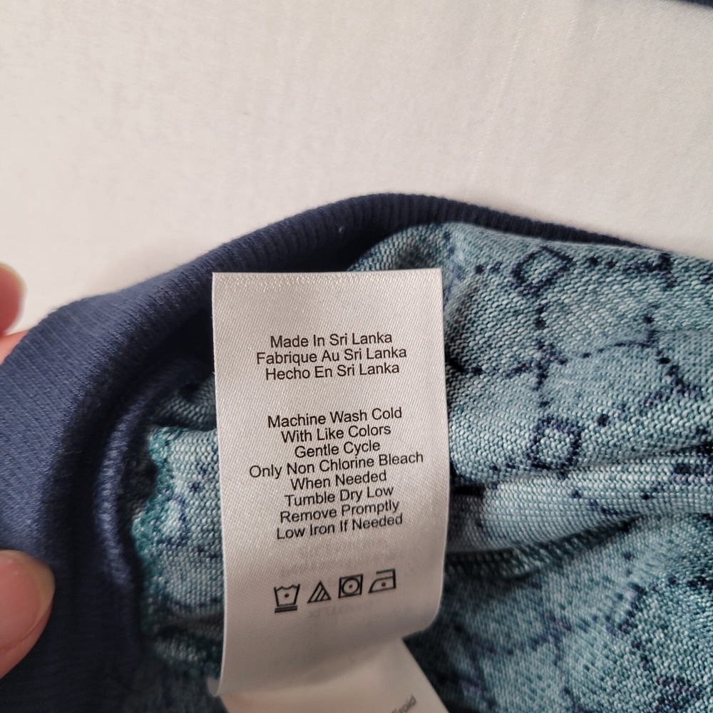 DKNY Womens Teal Logo Print Henley Top and Wide Leg Pajama Set XL New Lounge - Picture 5 of 16